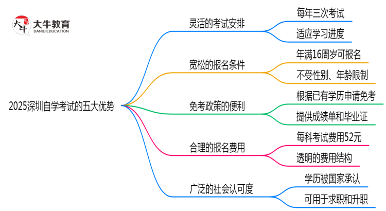 2025深圳自学考试5大优势：为什么超30万人选择？思维导图